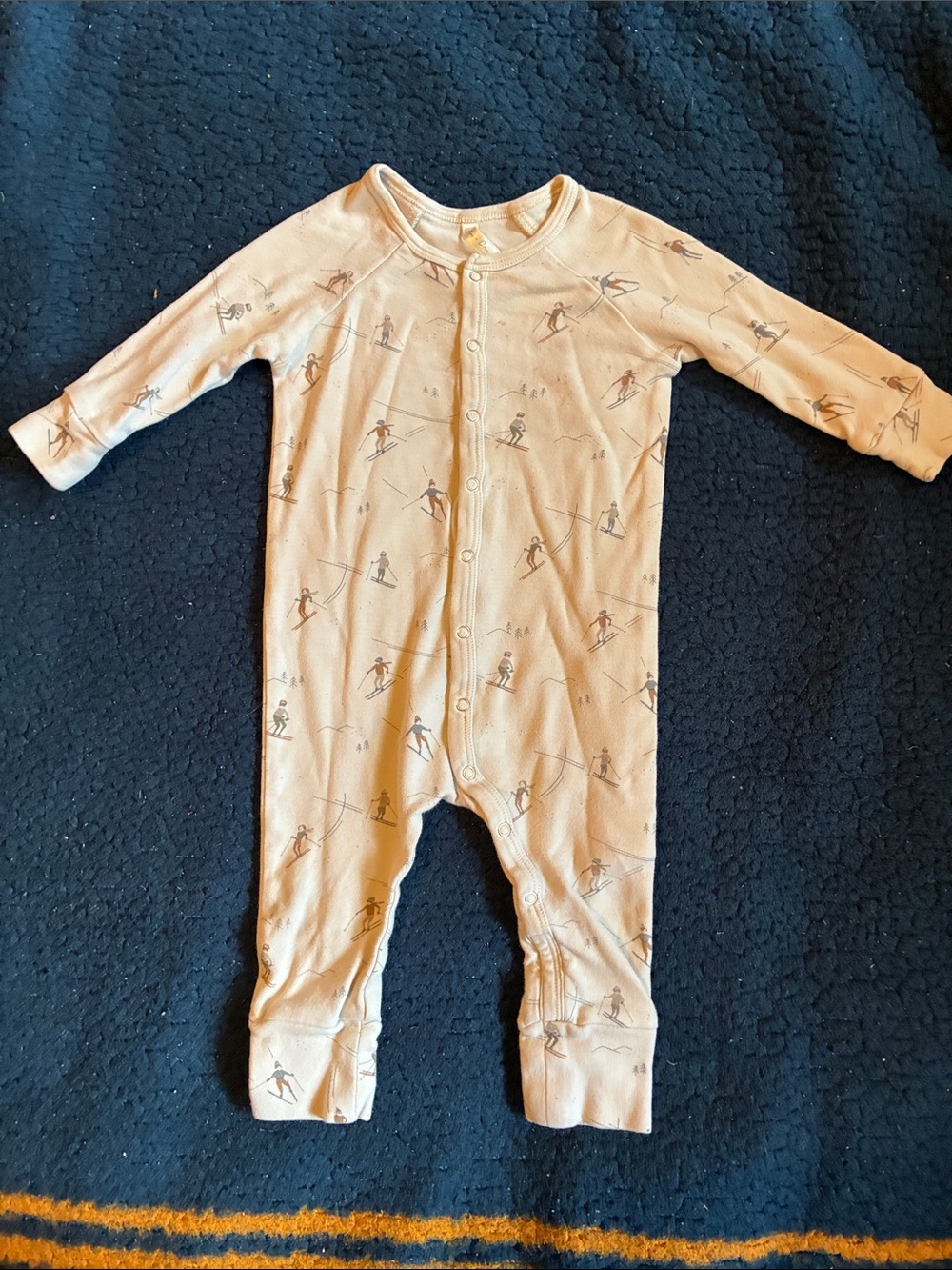 Rylee + Cru Cream Ski Print One-Piece Footie